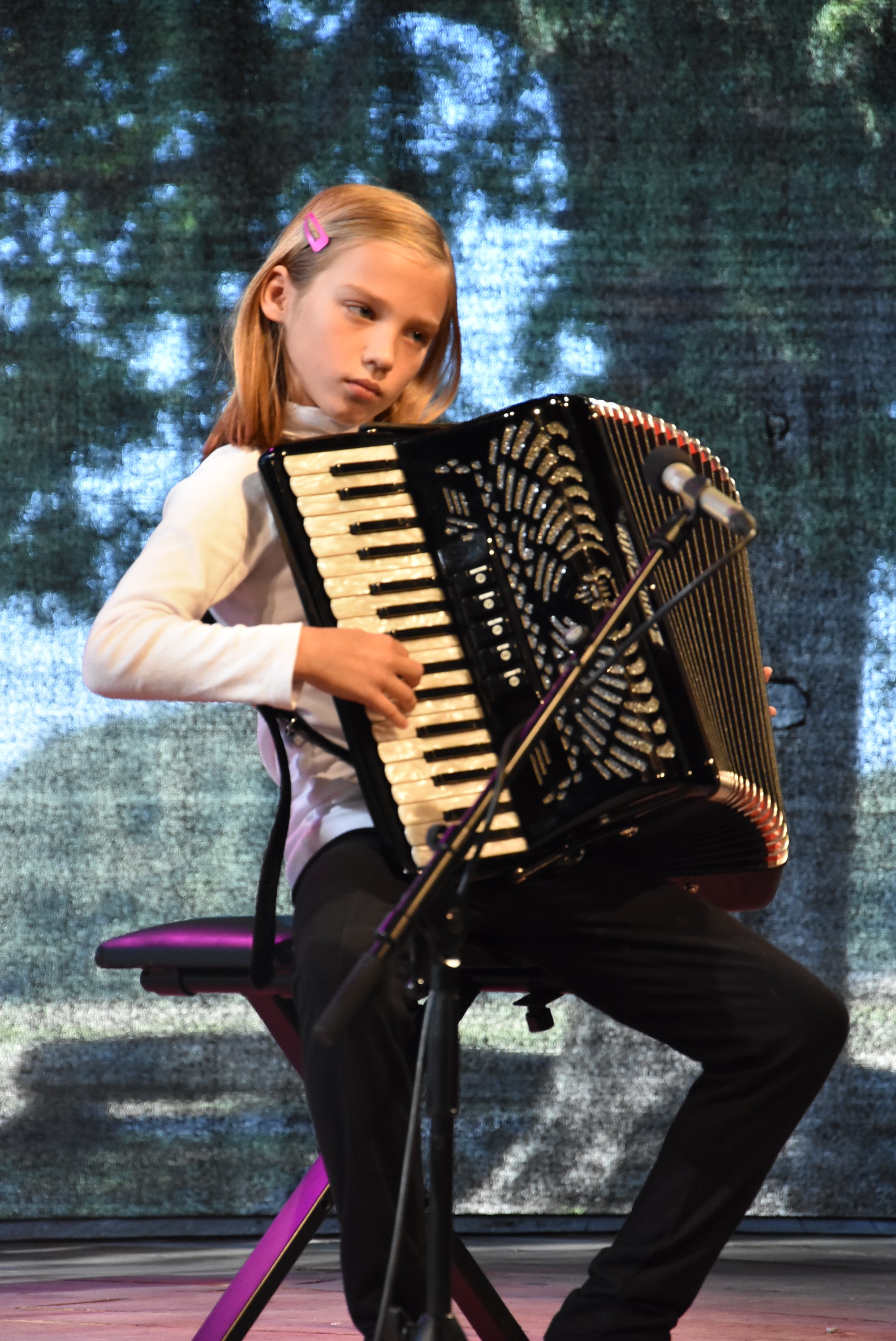 Die damals 13-jährigeOlga Soldatova beim Jugendkonzert 2018