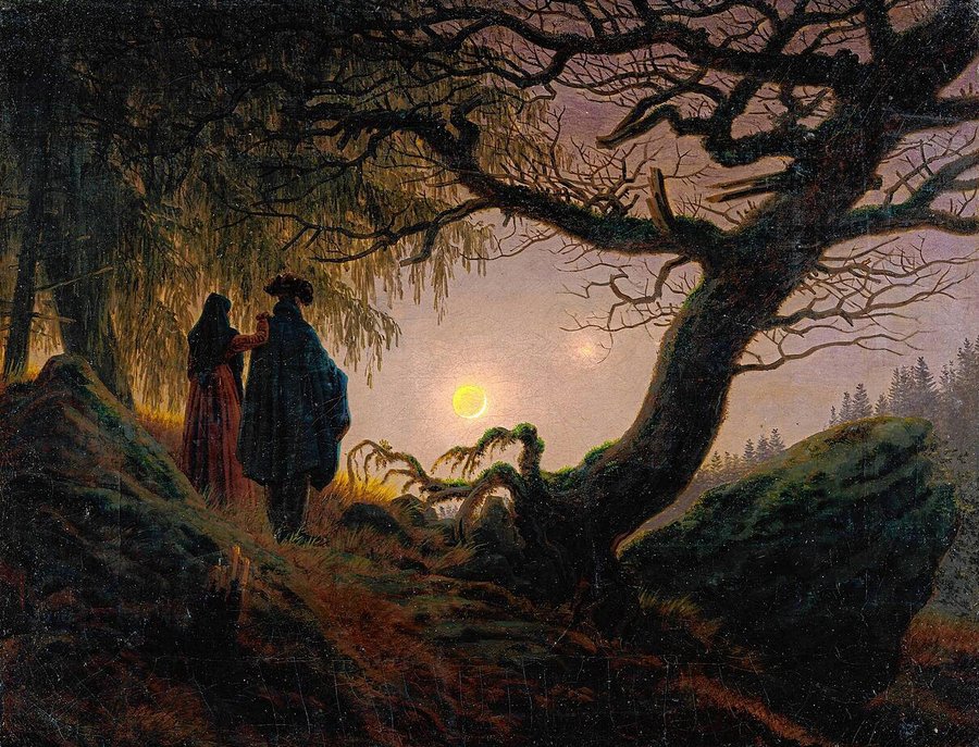 „Mann und Frau in Betrachtung des Mondes“ von Caspar David Friedrich
