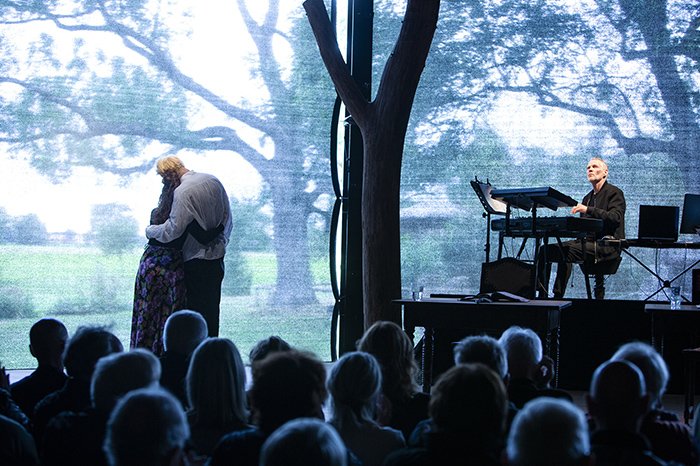 Zalina Sanchez, David Schnell und Wolfgang Torkler in „Caspar David Friedrich“